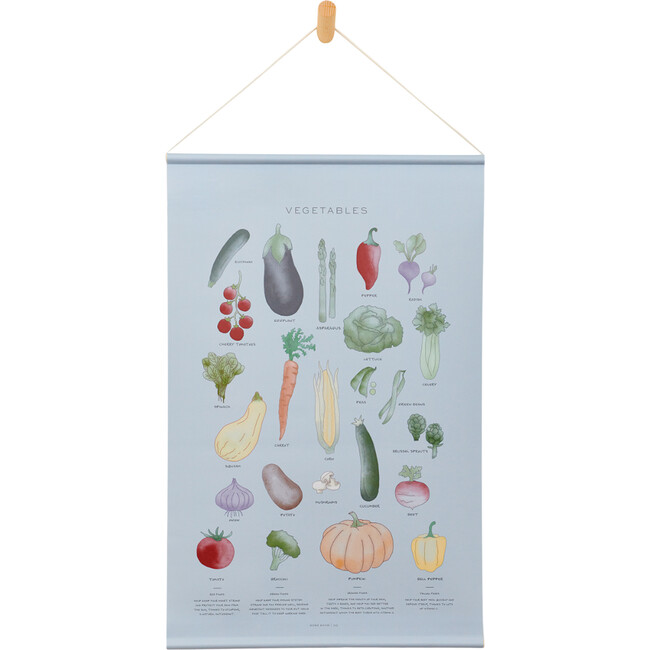 Artwork Vegetables Wall Hanging Poster, Blue