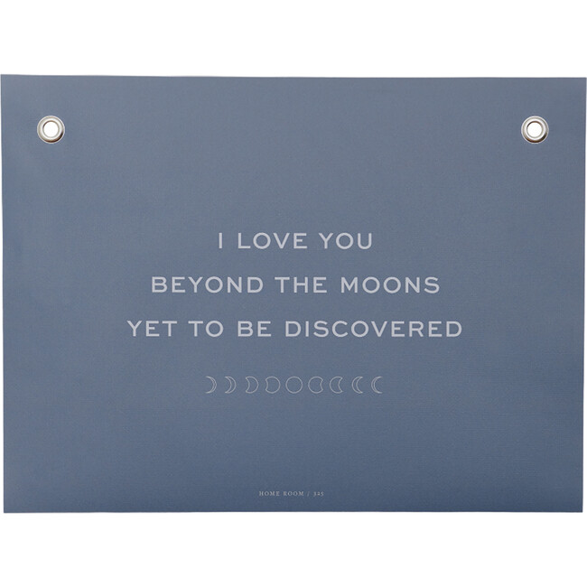 I Love You Beyond The Moons Life Lesson Illustration, Blue