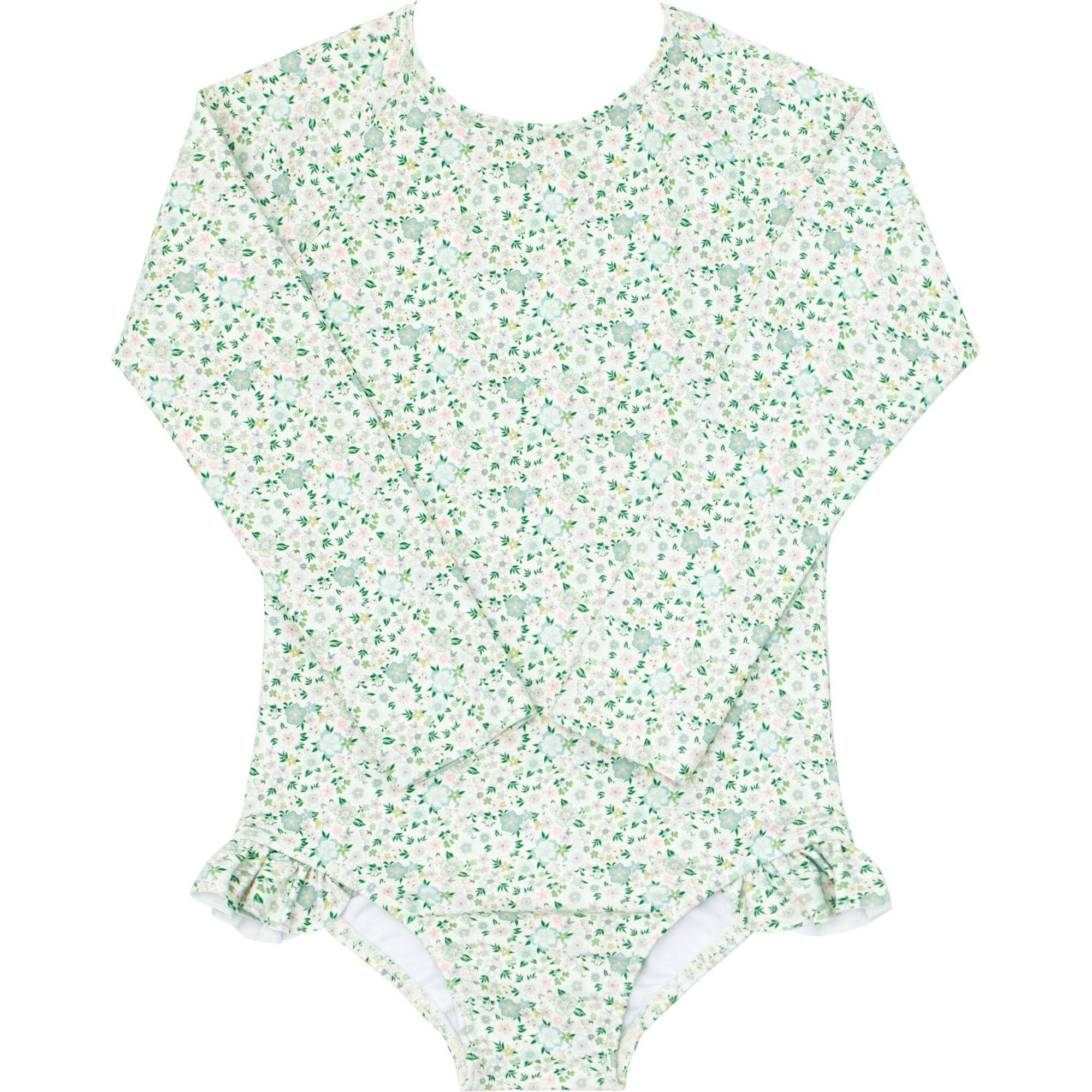 Girls Sea Marsh Floral Rashguard One Piece - One Pieces - 1
