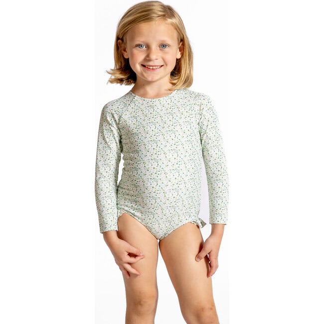 Girls Sea Marsh Floral Rashguard One Piece