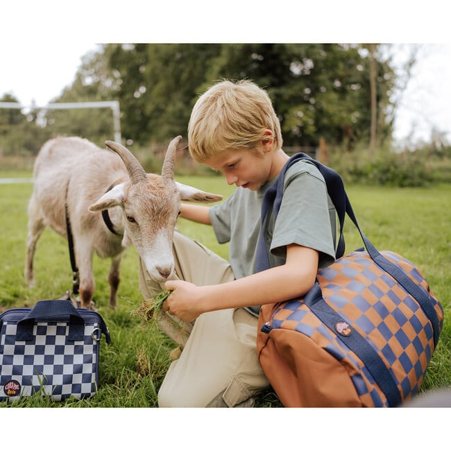 Weekend Water-Repellent Duffel Bag, Ochre & Navy - Bags - 5