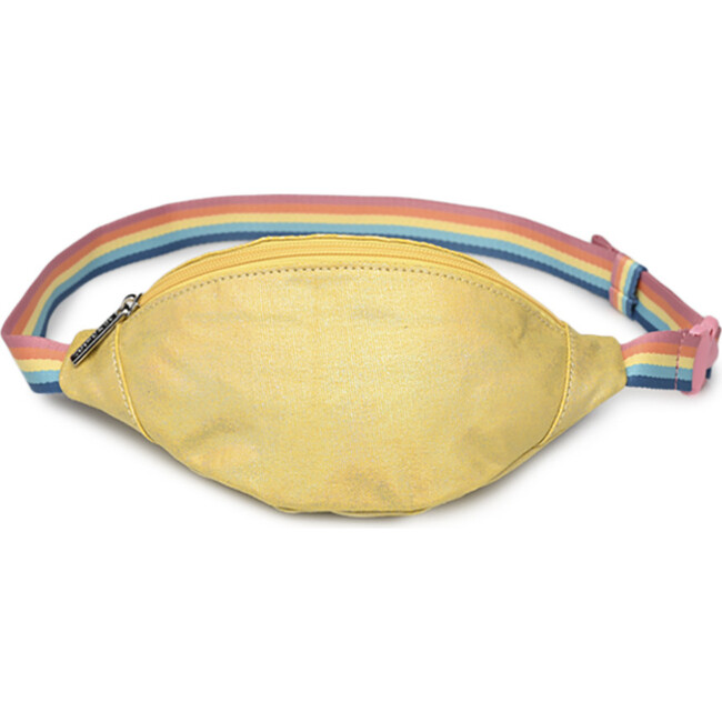 Banana Zipper Fanny Pack, Iridescent Yellow