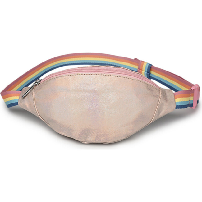 Banana Zipper Fanny Pack, Iridescent Pink