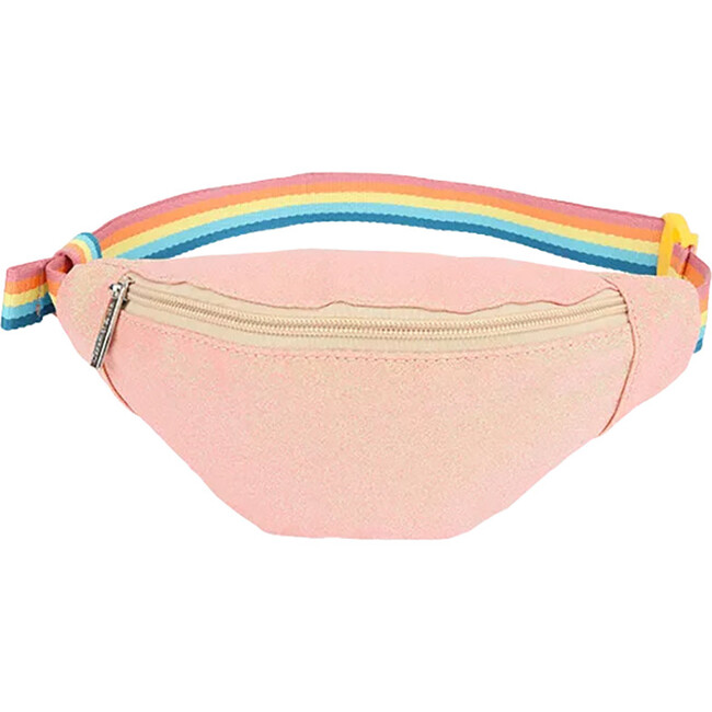 Banana Zipper Fanny Pack, Glitter Coral