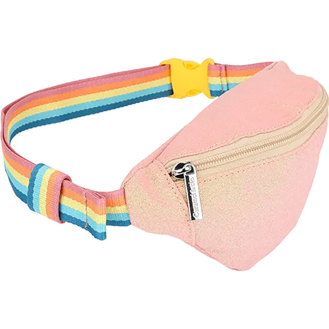 Banana Zipper Fanny Pack, Glitter Coral - Bags - 2