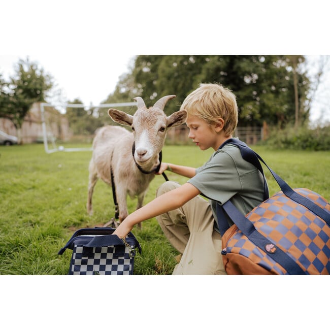 Weekend Water-Repellent Duffel Bag, Ochre & Navy - Bags - 6