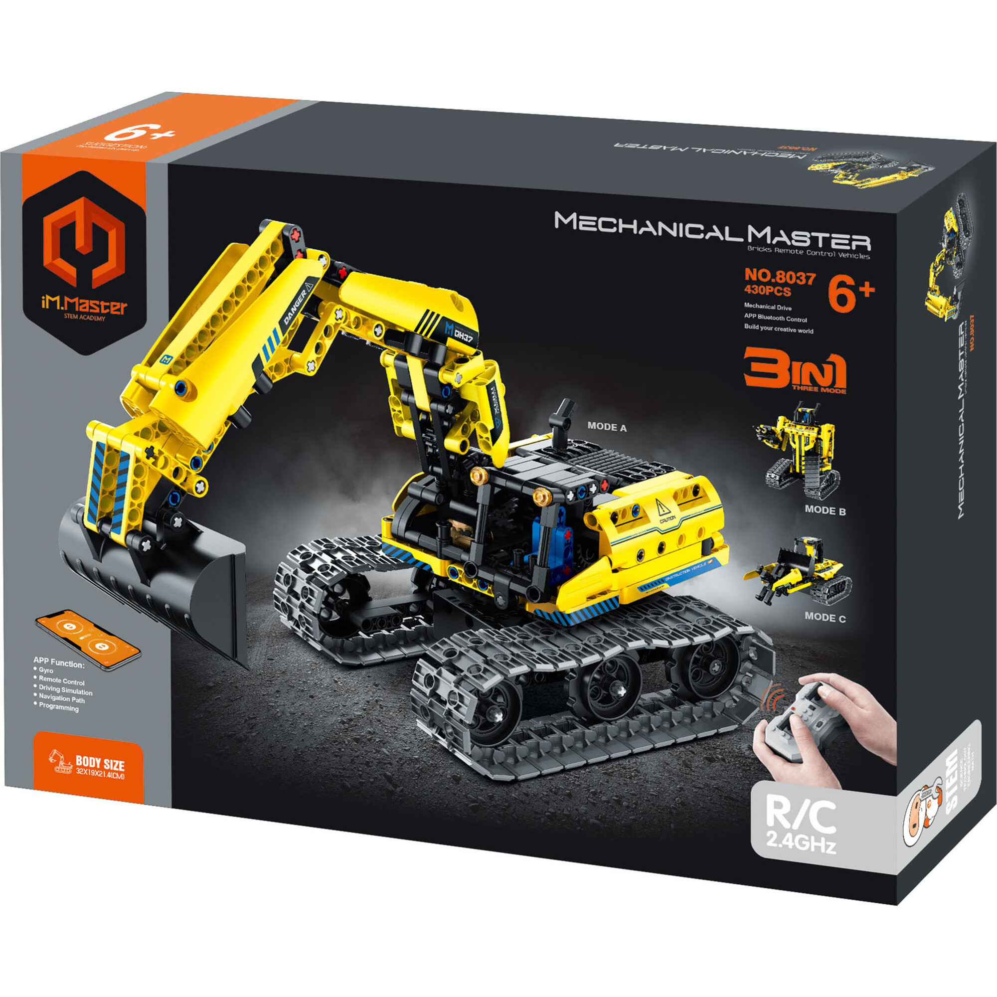 iM.Master STEM Academy: Mechanical Master - R/C 3-In-1: Excavator & Robot - 430pcs - Building Sets - 1