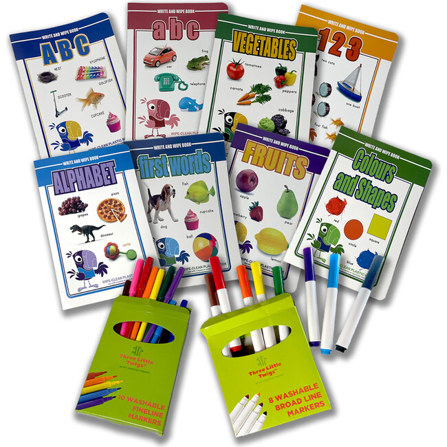 Three Little Twigs: Write & Wipe - 8pk Assorted Reusable Books