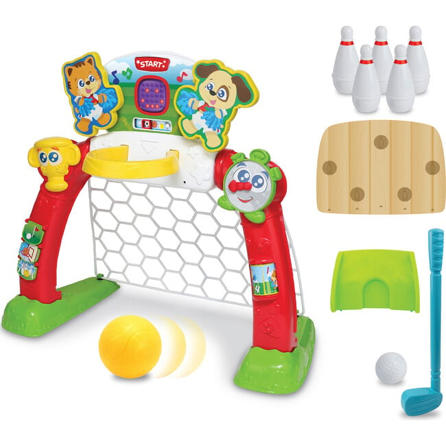 Winfun: 4-In-1 Sports Center - 4 Modes: Soccer, Basketball, Bowling, & Golf