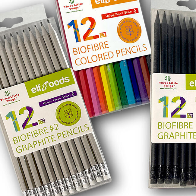 Three Little Twigs: Elfwoods: Biofibre Pencils 3pk Bundle - Coloring - 2