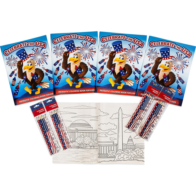 Three Little Twigs: Patriotic Coloring Books 8pc Bundle - Coloring - 3