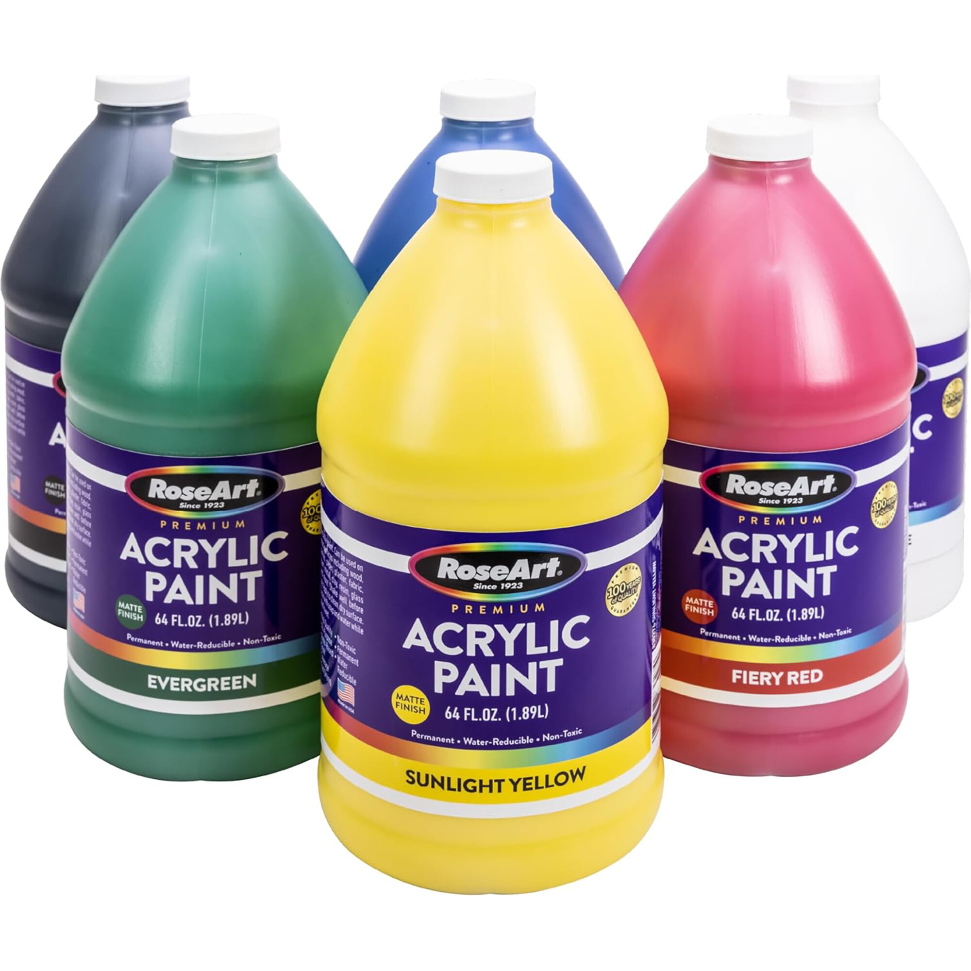 RoseArt: Classroom Pack: Premium Acrylic Paint - 6 Bottles - Arts & Crafts - 1