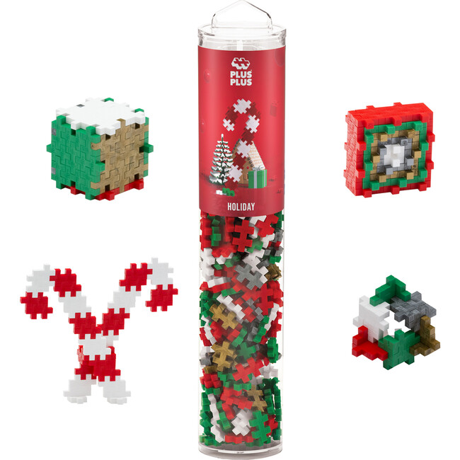 Plus-Plus: Open Play Tube - Holiday Mix - 240 Pieces