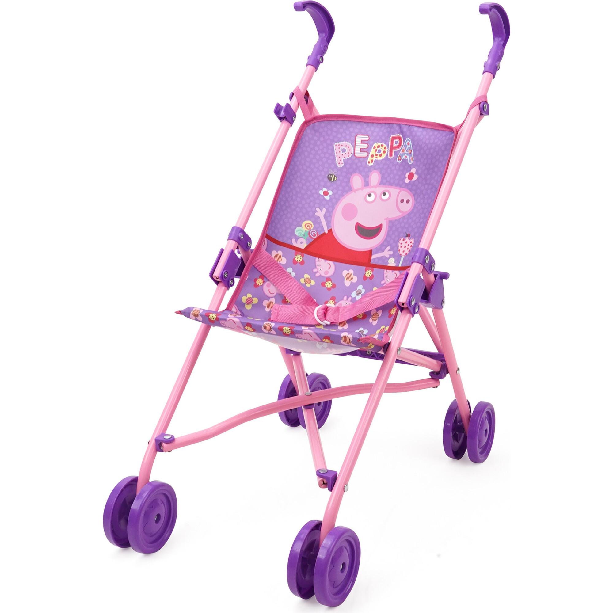 Peppa Pig Doll Umbrella Stroller Purple Pink Flowers 509 Crew Limited Dolls Doll Accessories Maisonette