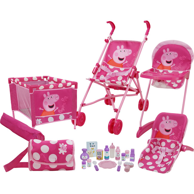 Peppa Pig: 21 Piece Doll Play Set - Pink & White Dots
