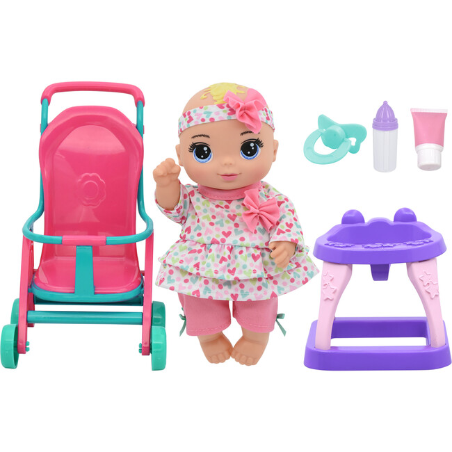 Magic Nursery: 8" Stroll N Scoot Set - Hearts, Pink, Teal, Purple