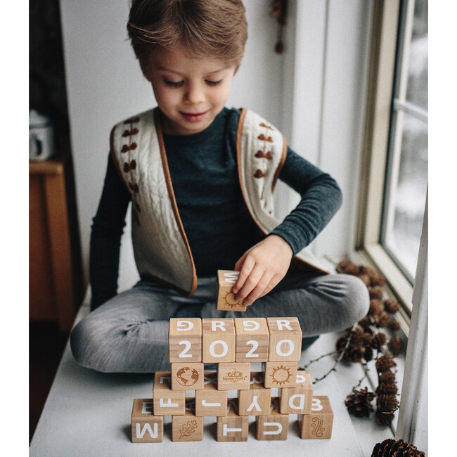Kinderfeets: Bamboo ABC Blocks - 18pc Set, Build & Stack Toy - Blocks - 2