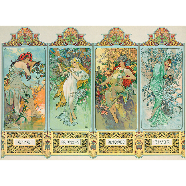 Eurographics: Four Seasons by Alphonse Maria Mucha - 1000 Piece Puzzle - Puzzles - 2