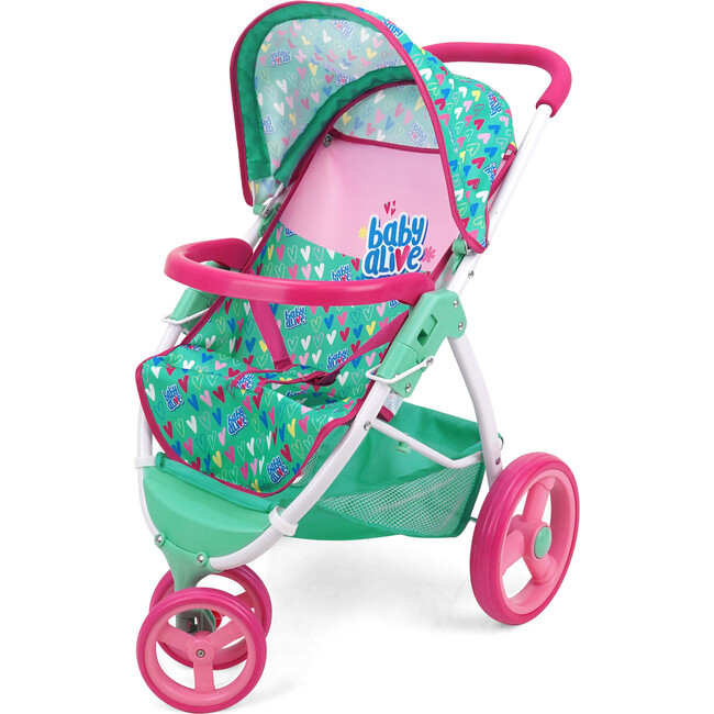 Baby Alive: Doll Jogging Stroller - Green, Pink, Hearts
