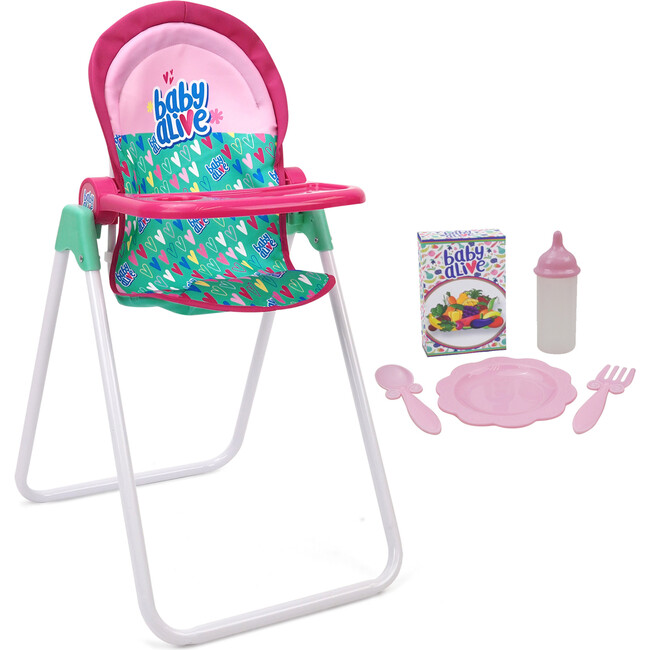 Baby Alive: Doll Highchair Set - Green, Pink, Hearts