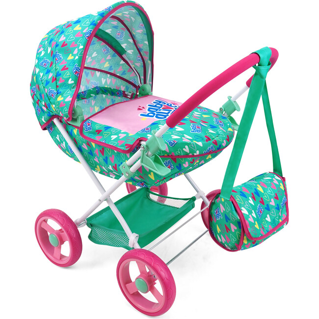 Baby Alive: Deluxe Classic Doll Pram - Green, Pink, Hearts