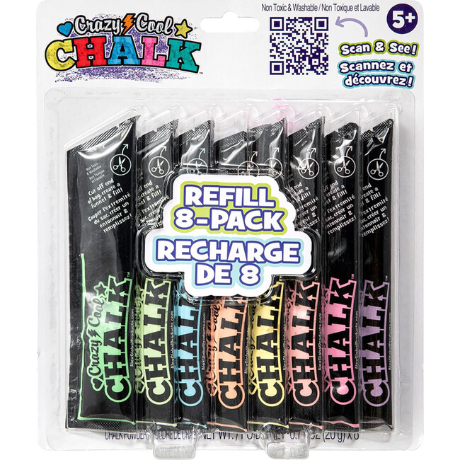 Alex: Crazy Cool Chalk - Refill 8 Pack - 8 Different Color Chalk Pks