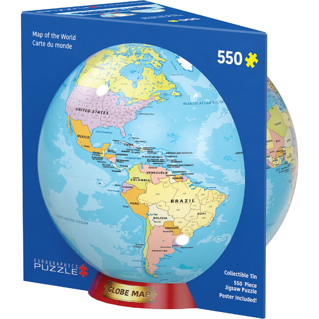 Eurographics: Puzzle Tin: World Map - 550 Piece Jigsaw - Puzzles - 1