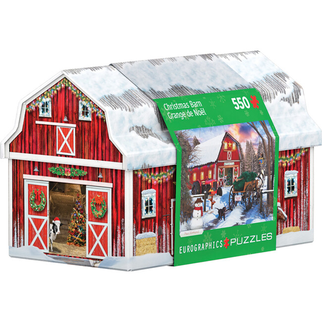 Eurographics: Puzzle Tin: Christmas Barn - 550 Piece Jigsaw