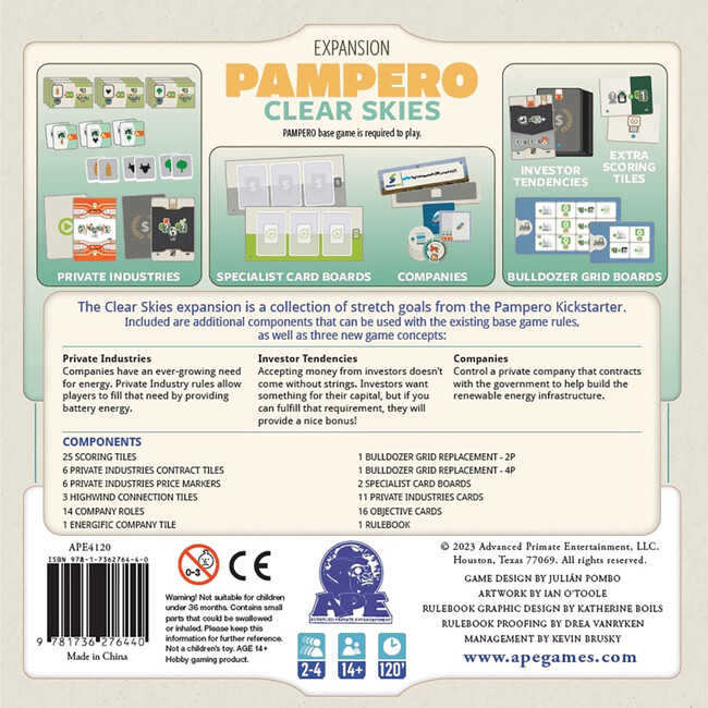 APE Games: Pampero - Clear Skies Expansion - Strategy Board Game - Games - 3