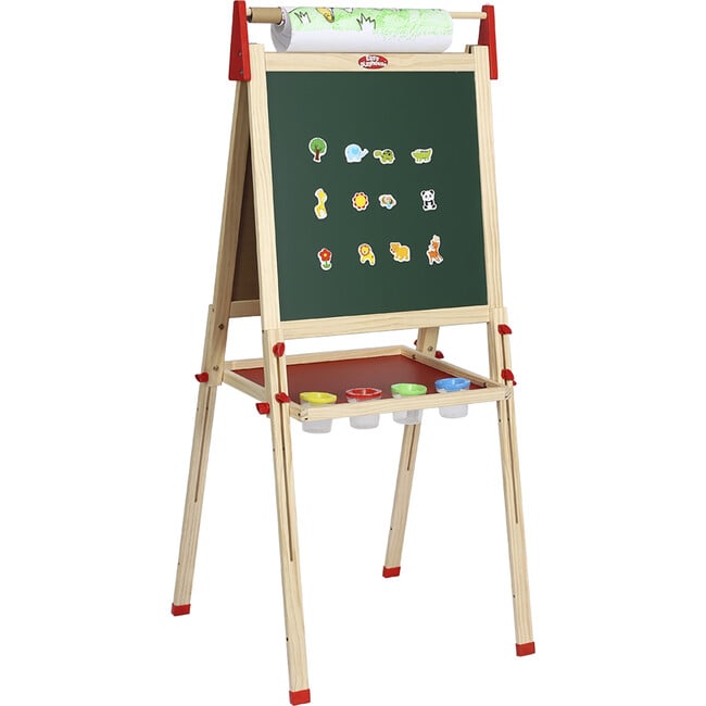 Easy Playhouse Easel for Kids, Wooden Whiteboard & Chalkboard Easel - Arts & Crafts - 2