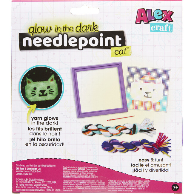 Alex: Glow-In-The-Dark Needlepoint - Cat - DIY Craft Kit - Building Sets - 5