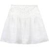 Rose Lace Mini Skirt, Ivory - Skirts - 1 - thumbnail