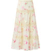 Antoinette Floral Print Embroidered Maxi Skirt, Ivory - Skirts - 1 - thumbnail