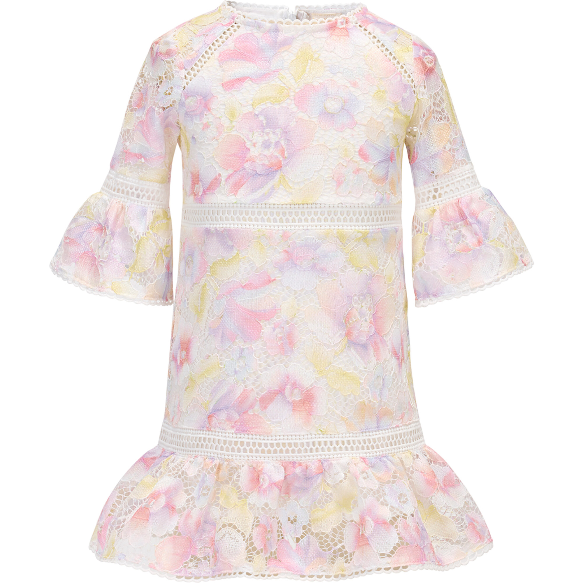 Baby's Clara Lace 3-Quarter Sleeve Maxi Dress, Floral - Dresses - 1