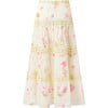 Antoinette Floral Print Embroidered Maxi Skirt, Ivory - Skirts - 2