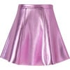 Abigail Vegan Leather Mini Skirt, Metallic Pink - Skirts - 1 - thumbnail