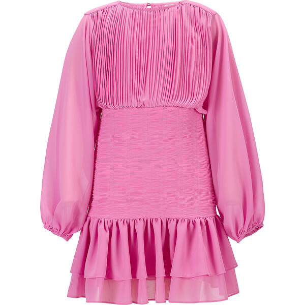 Brittany Balloon Sleeve Mini Dress, Pink - Marlo Kids Dresses | Maisonette