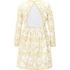 Ella Embroidered Long Sleeve Dress, Cream & Gold - Dresses - 2