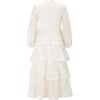 Lily Tiered Frill Long Sleeve Maxi Dress, Cream & Gold - Dresses - 2