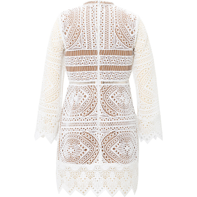 Mania Lace Long Sleeve Dress, Ivory - Dresses - 2