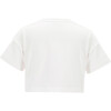 Abigail Logo Embroidered Cropped T-Shirt, Ivory - T-Shirts - 2