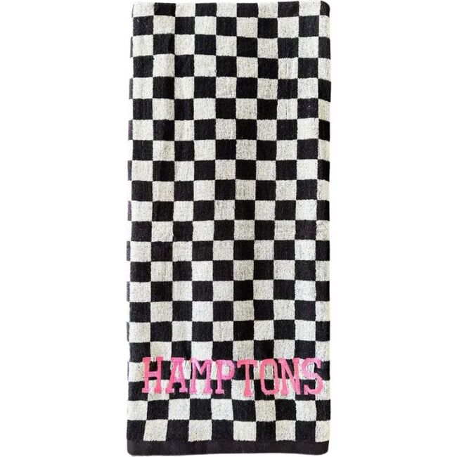 Custom Stitch Checkered Towel, Black