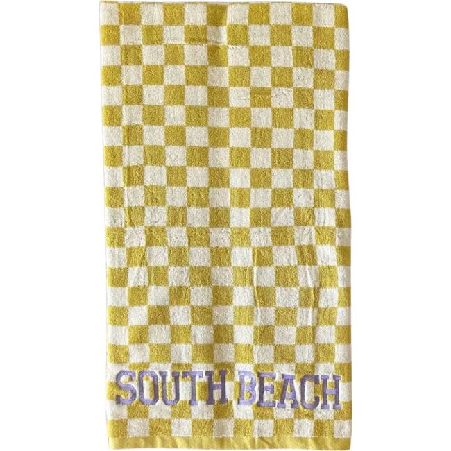 Custom Stitch Checkered Towel, Gold