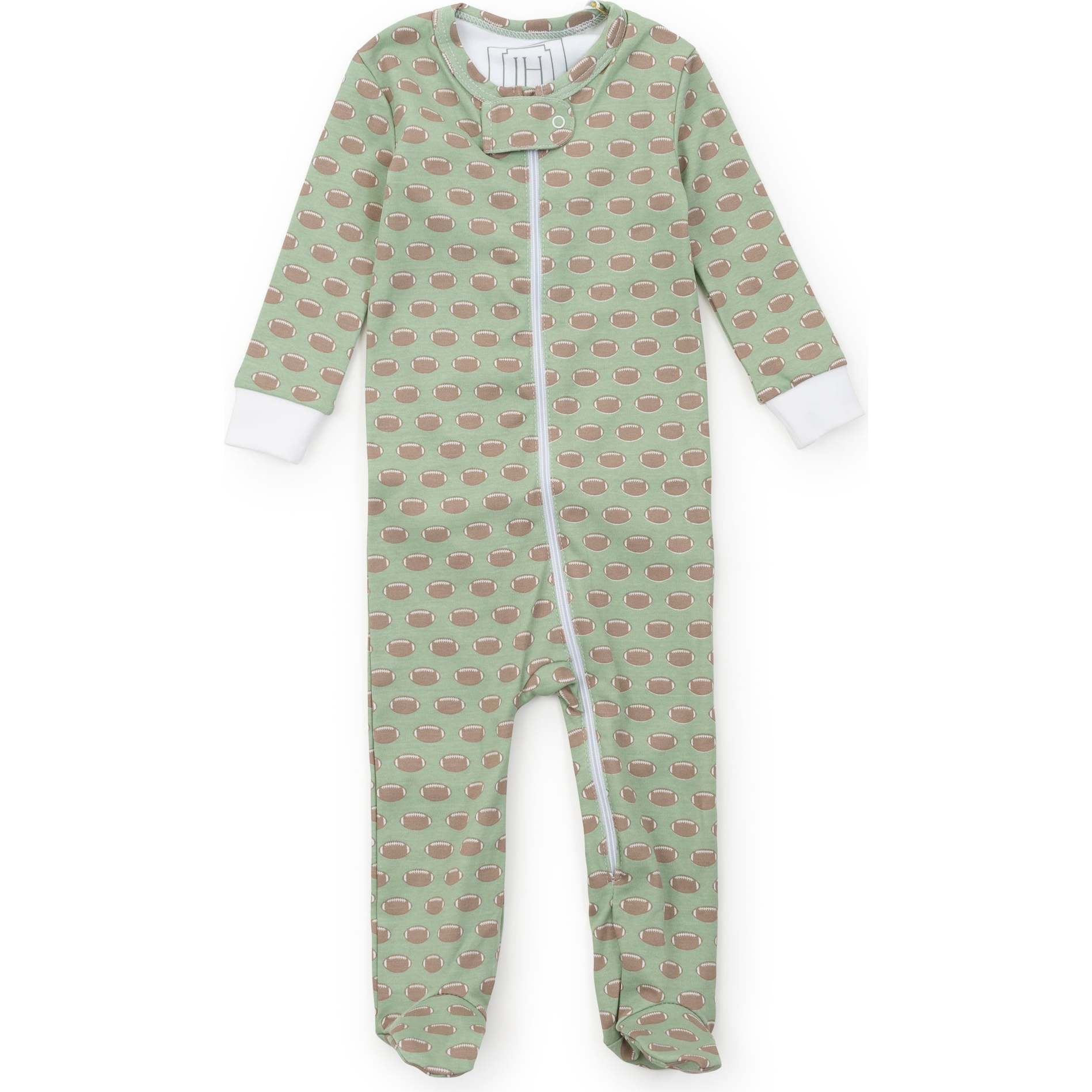 Parker Boys' Zipper Footie, Football - Footie Pajamas - 1
