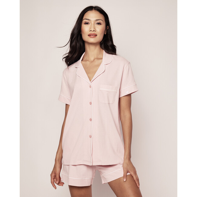 Pima Cotton Short Set, Pink - Pajamas - 2
