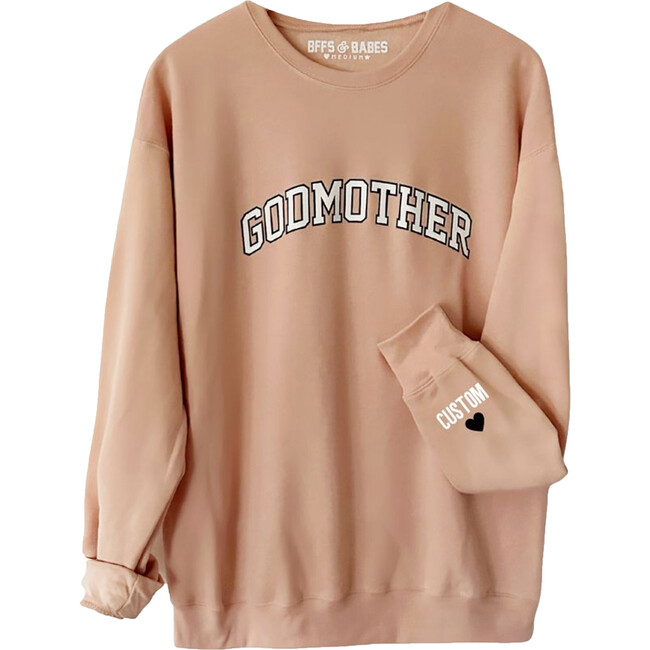 Women's Love On The Cuff Godmother Graphic Print Sweatshirt, Blush