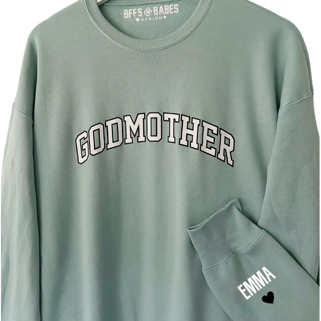 Women's Love On The Cuff Godmother Graphic Print Sweatshirt, Seafoam - Sweatshirts - 2