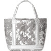 Women's Small Empire Quilt Tote, Matte Silver & Silver Metallic Camo - Bags - 1 - thumbnail