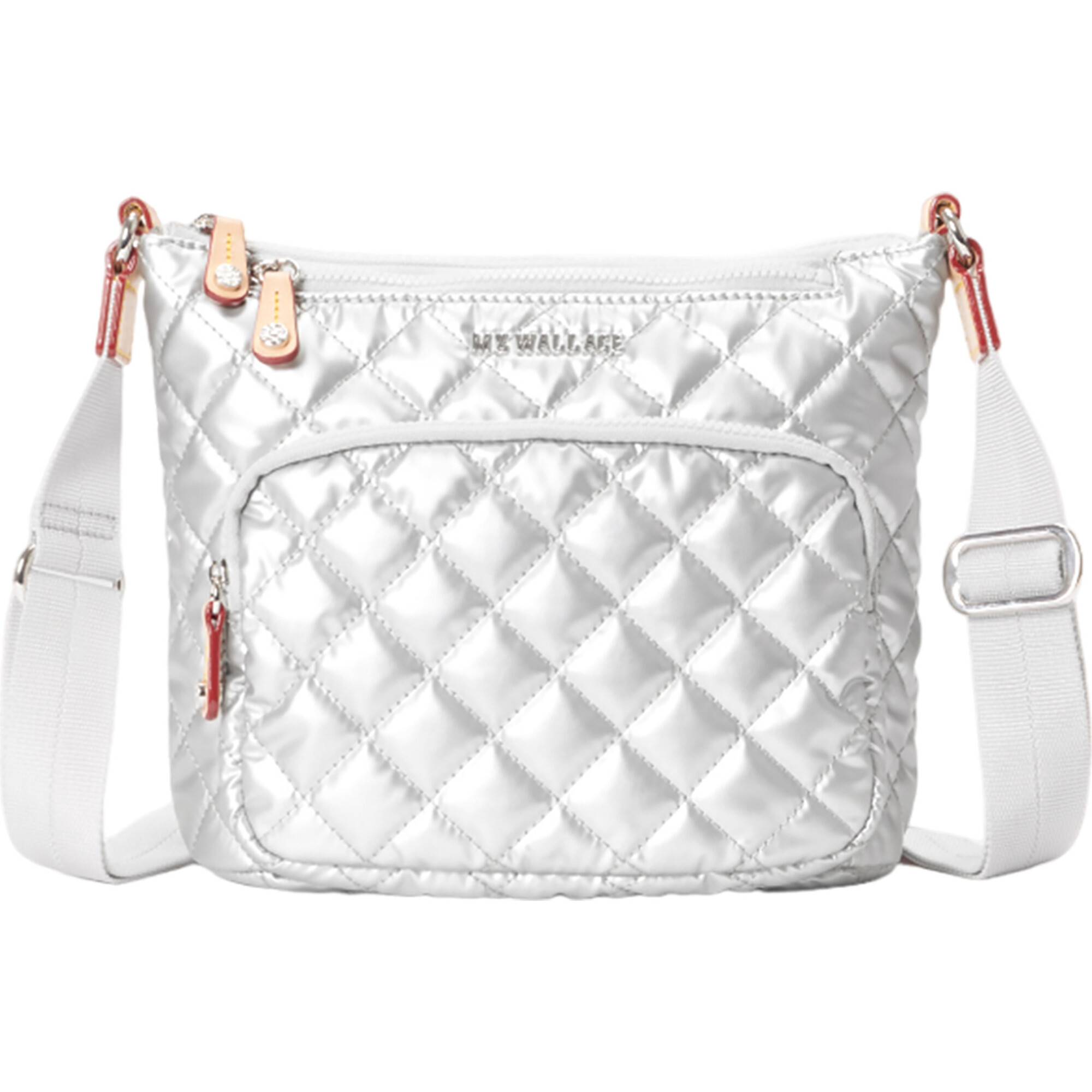 Women's Metro Scout Deluxe Quilt Crossbody Sling Bag, Matte Silver - Bags - 1