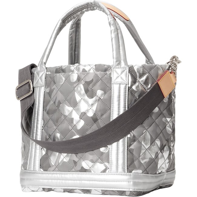 Women's Small Empire Quilt Tote, Matte Silver & Silver Metallic Camo - Bags - 2